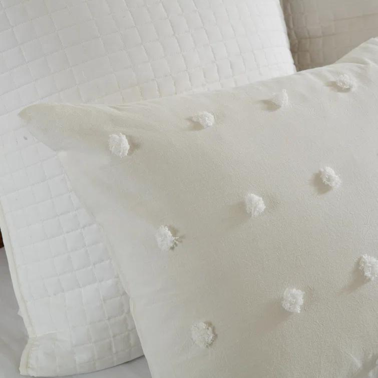 Intelligent Design Brooklyn Cotton Jacquard Comforter Set with Euro Shams and Throw Pillows