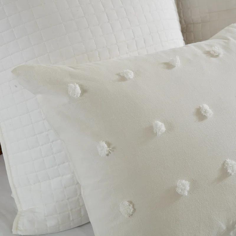 Intelligent Design Brooklyn Cotton Jacquard Duvet Cover Set with Euro Shams and Throw Pillows