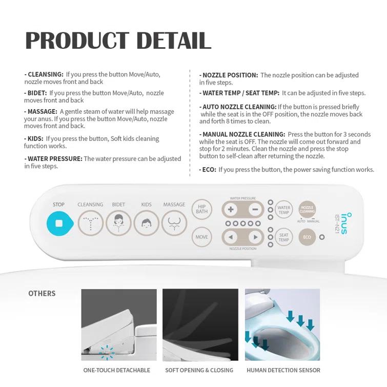 INUS Elongated Toilet Seat Bidet IST-N21