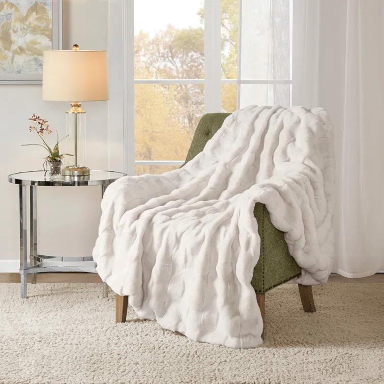 Madison Park Vivienne Faux Fur Throw & Reviews | Wayfair