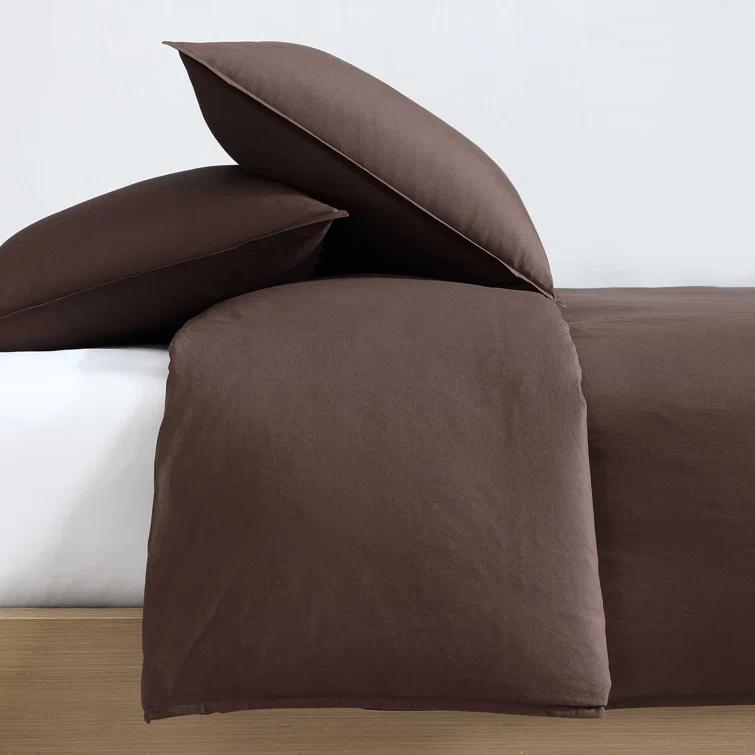 Calvin Klein Washed Percale Cotton Solid Comforter Set