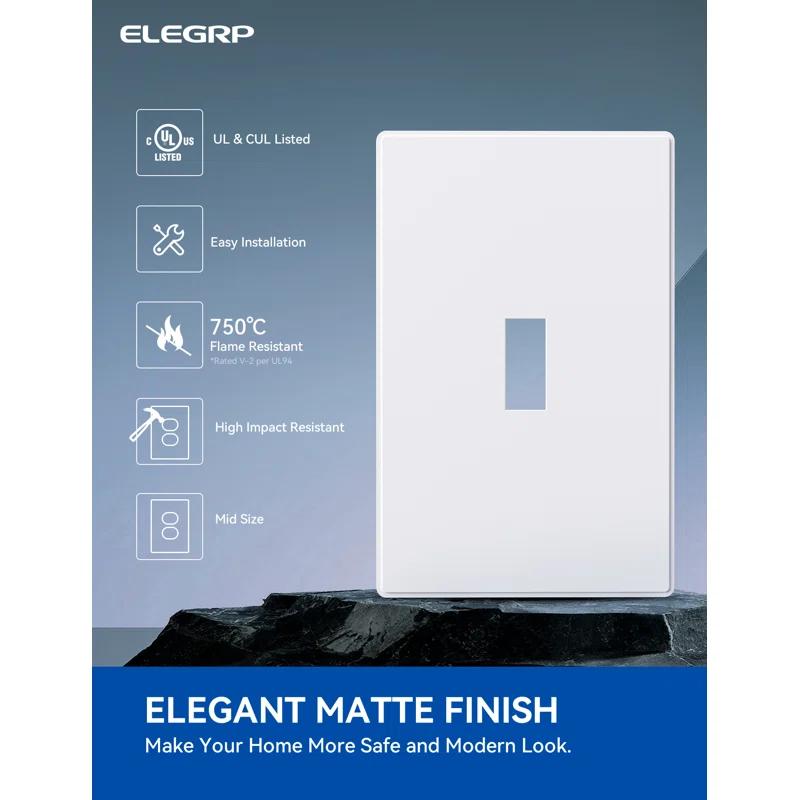 ELEGRP No Subject 1 - Gang Toggle Light Switch Wall Plate (Set of 10)