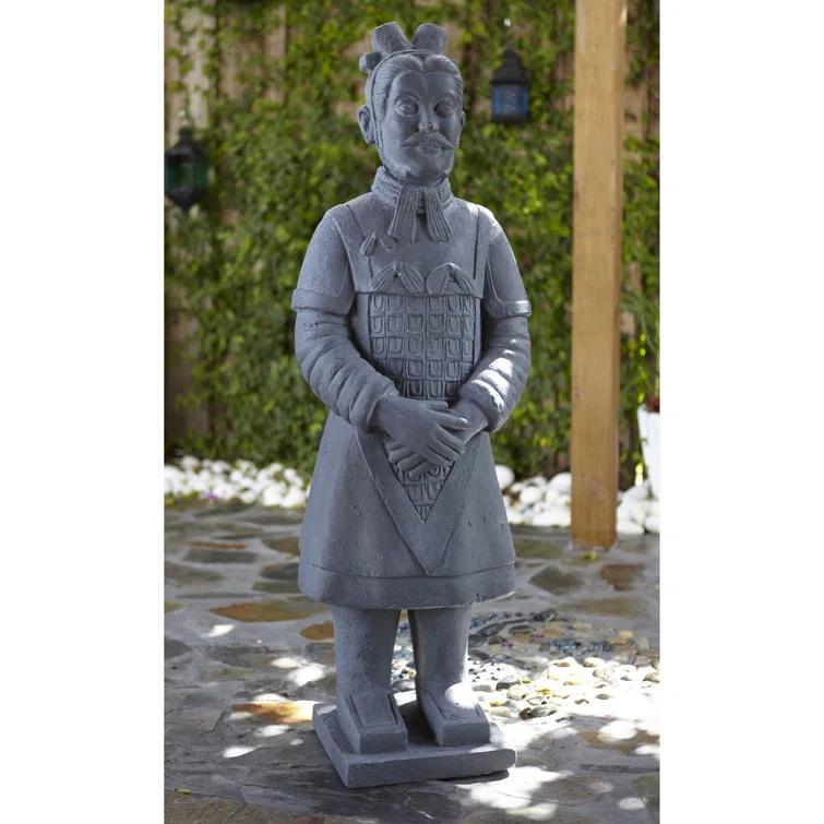 Arlmont & Co. Atas Warrior Weather Resistant Stone Garden Statue