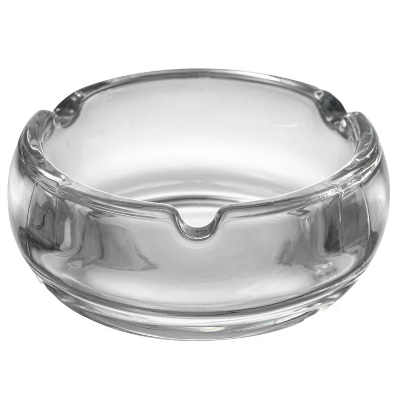 Basicwise Basicwise Elegant Glass Round Portable And Modern Ashtray - Perfect For Smokers And As A Decorative Accent For Home, Office, Porch Or Patio - Cigarette Holder For Both Indoor And Outdoor Use