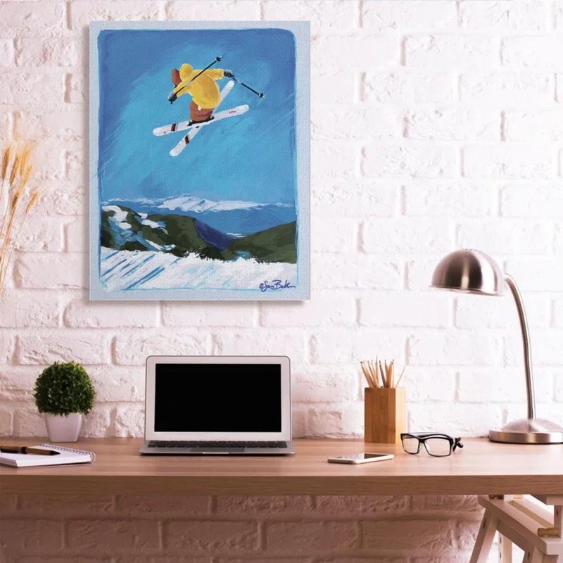 Stupell Industries " Winter Athlete Ski Jump Snow Sports " by Sarah Baker