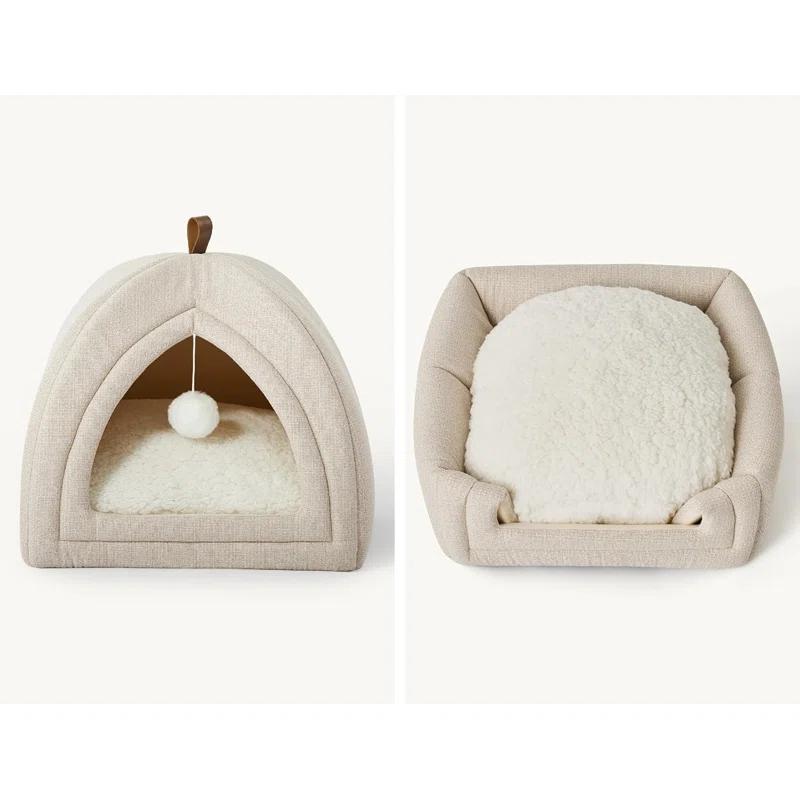 Tucker Murphy Pet™ The Cat Beds for Indoor Cats - 2 in 1 Cat Cave for Kittens and Small Pets, Cat Hideaway with Non-Slip Bottom,16 inches