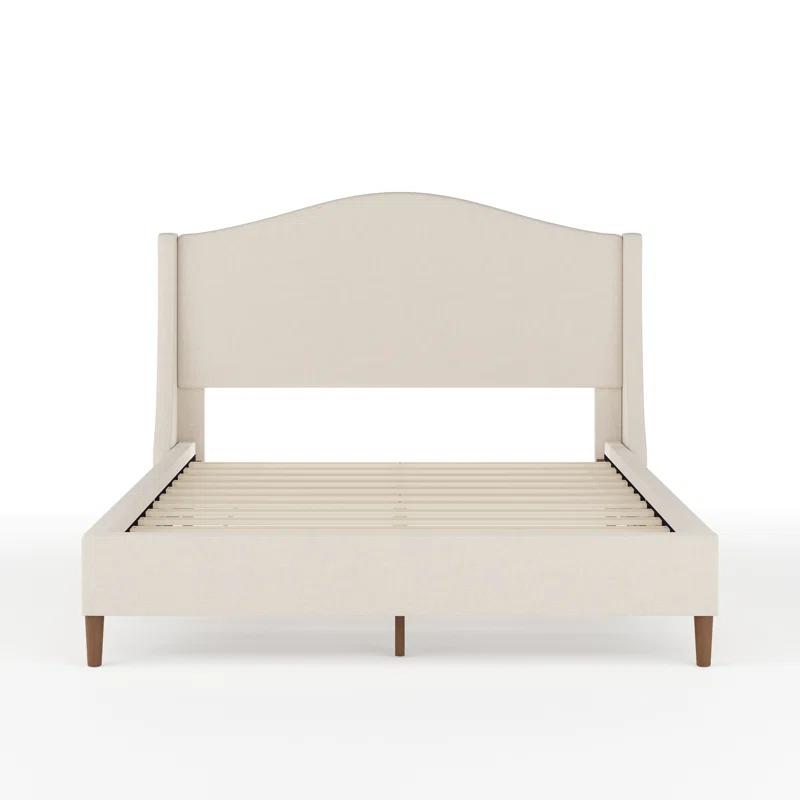 Martha Stewart Martha Stewart Amelia Upholstered Platform Bed With Curved Headboard