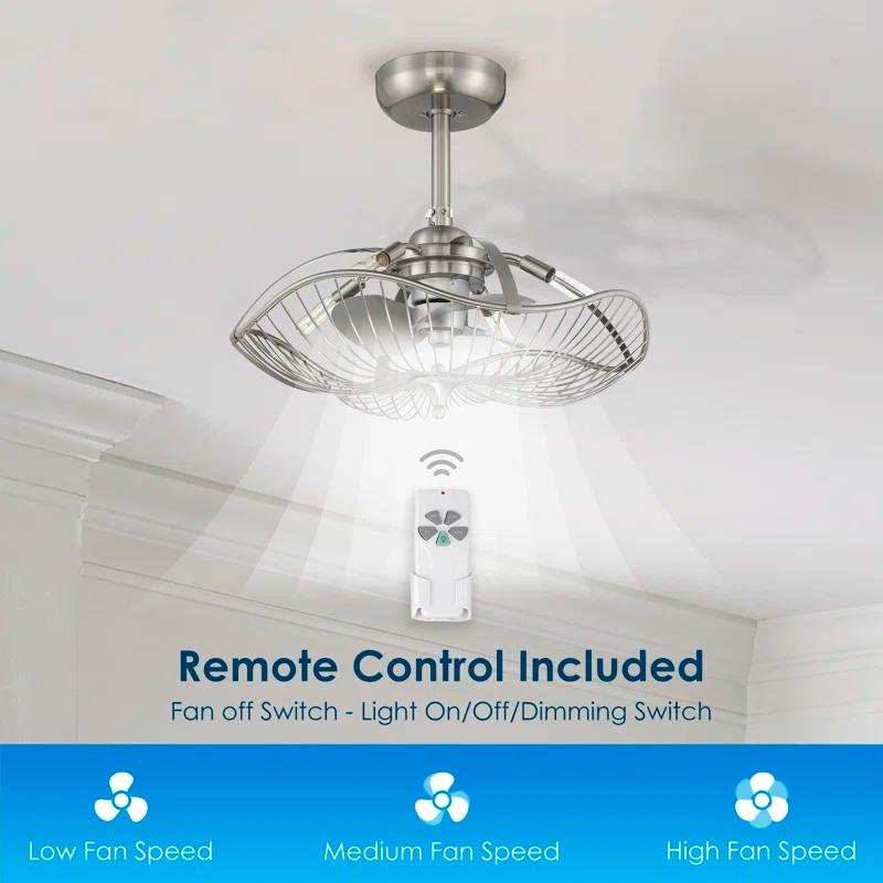 House of Hampton® 22" Akoni 3 - Blade Ceiling Fan with Light Kit Included
