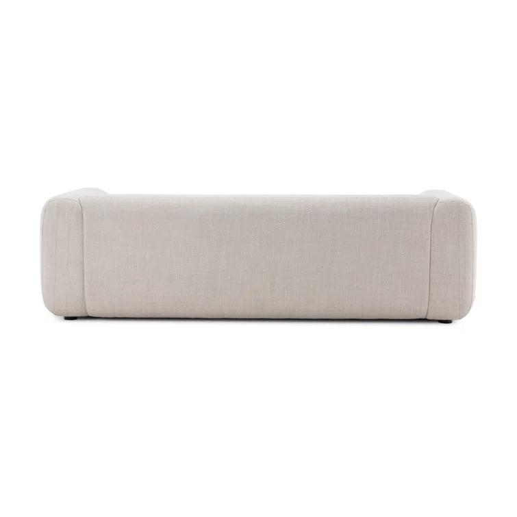 Nara 96'' Off-White Linen Tuxedo Arm Sofa