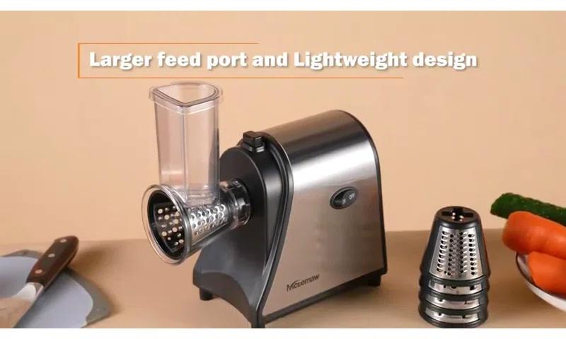 Himimi Electric Cheese Grater, Cutter, Slicer Shredder, 250W Salad Maker Shooter with 5 Free Attachments