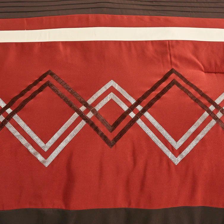 Chezmoi Collection Microfiber Modern & Contemporary 7 Piece Comforter Set