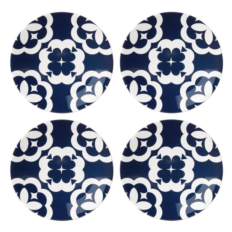 kate spade new york Elegant Geo 9.25'' Porcelain China Dinner Plate (Set of 4)