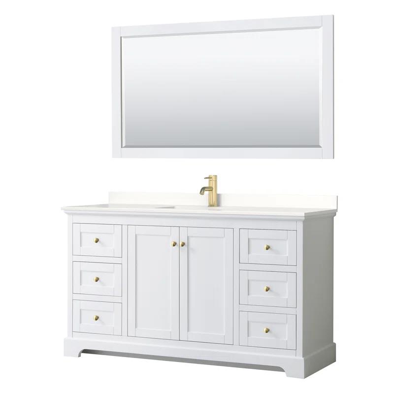 Wyndham Collection Avery 60'' Single Bathroom Vanity with Top