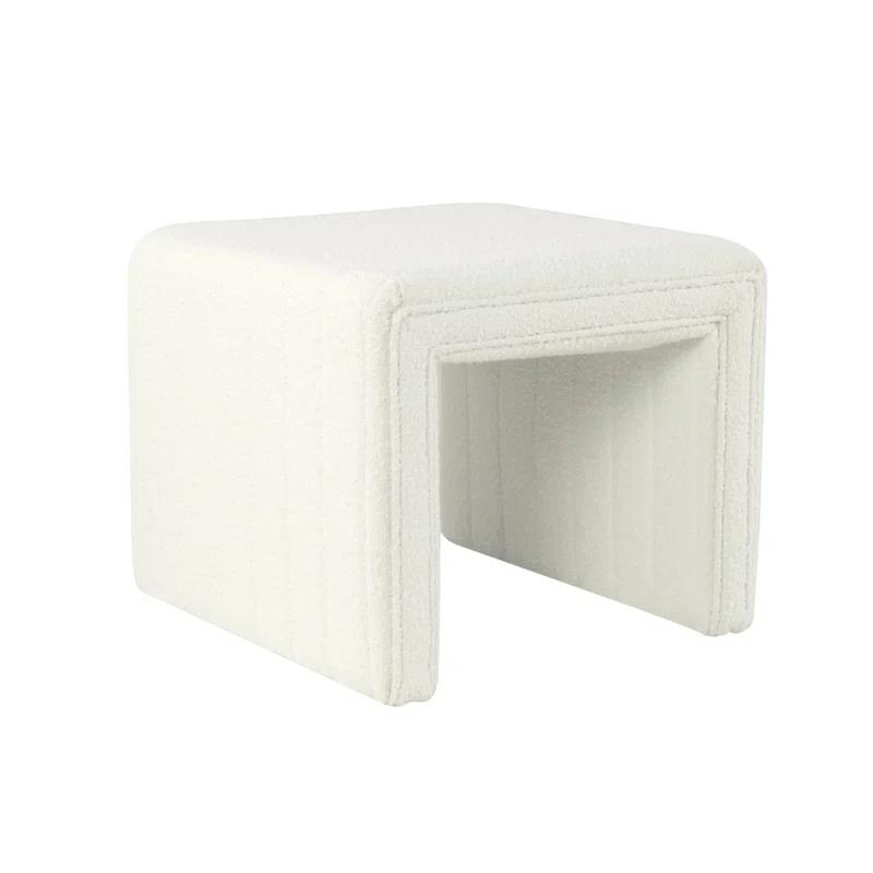 Hokku Designs Modern Channel Tufted Ottoman for Living Room & Bedroom