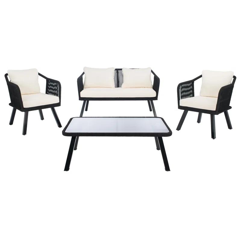 Highland Dunes Orme 4 Piece Rattan Sofa Seating Group with Cushions & Reviews | Wayfair