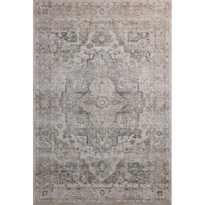 Amber Lewis x Loloi Machine Washable Josie Silver / Natural Area Rug