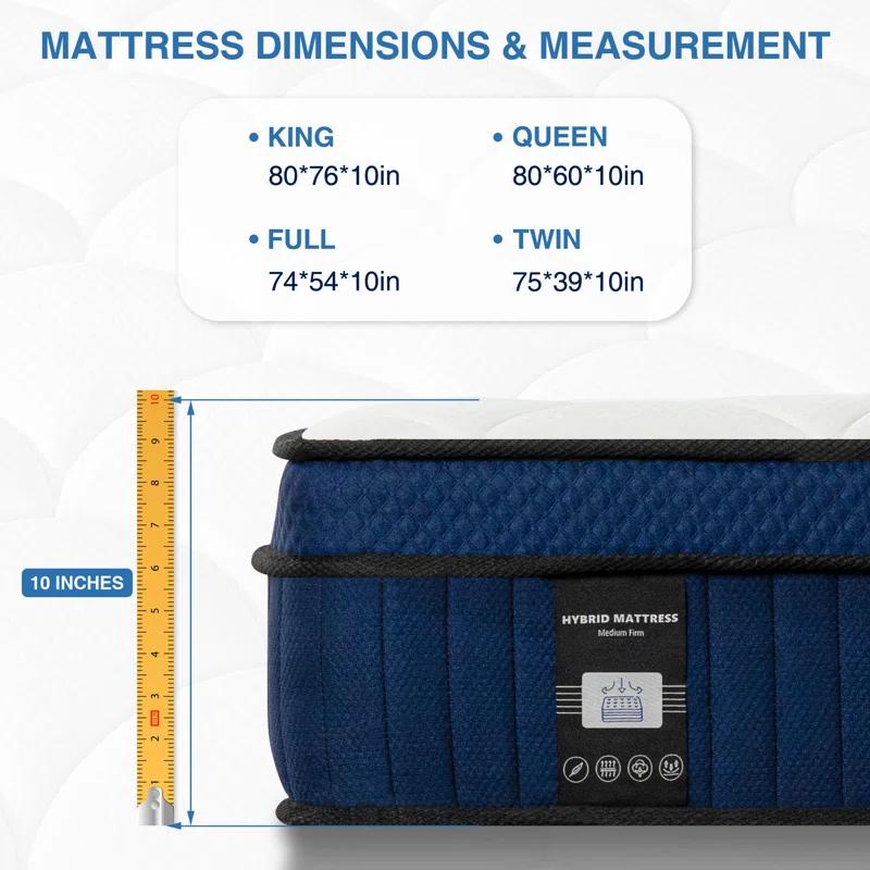 Alwyn Home Congresbury 10'' Medium Memory Foam Hybrid Mattress In A Box