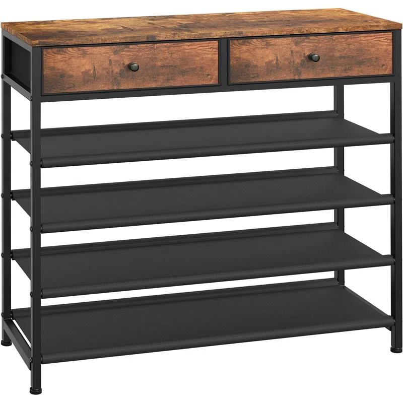 17 Stories 5 Tier Shoe Storage Organizer with 2 Drawers
