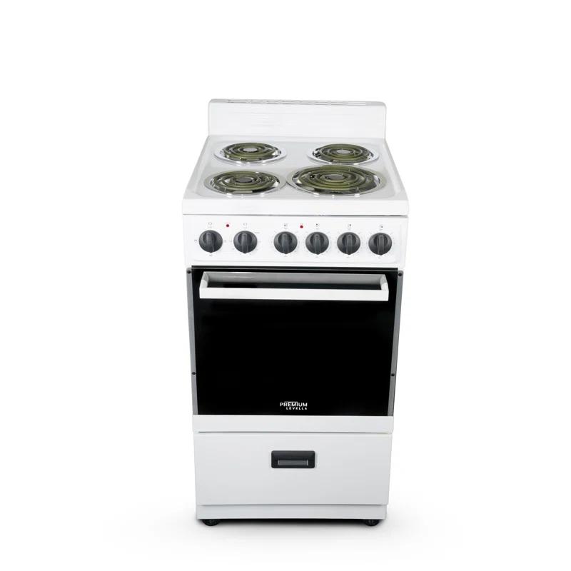 Premium Levella 20" 2.2 Cubic Feet Smart Electric Free Standing Range with 4 Burners