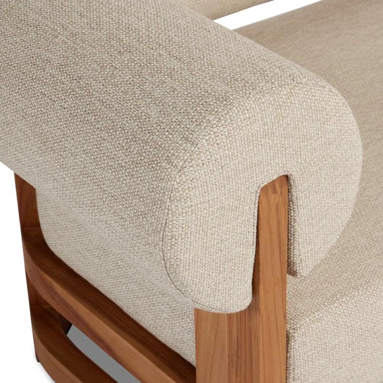 Malta Teak and Olefin Outdoor Chaise Lounge