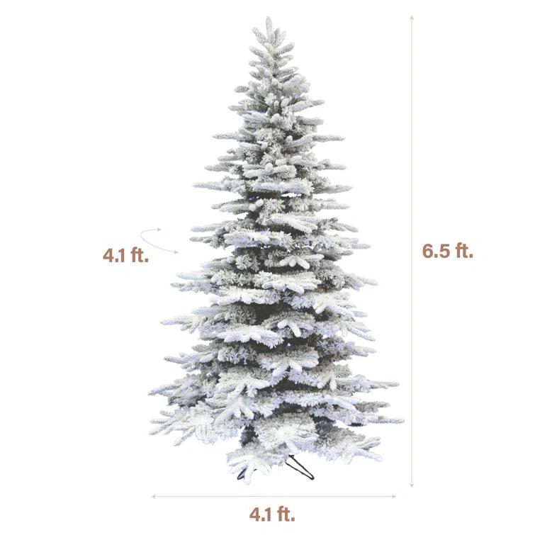 Fraser Hill Farm Unlit Snow Flocked Pine Valley Flocked Christmas Tree & Reviews | Wayfair