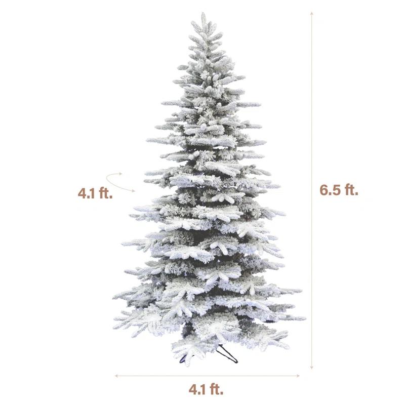 Fraser Hill Farm Unlit Snow Flocked Pine Valley Flocked Christmas Tree & Reviews | Wayfair