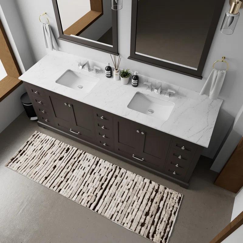 Lexora Dukes 84" Double Bathroom Vanity Base Only