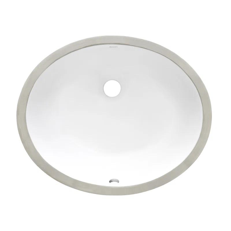 Ruvati RVB0616 Ruvati inch Undermount Bathroom Vanity Sink White Oval Porcelain Ceramic with Overflow