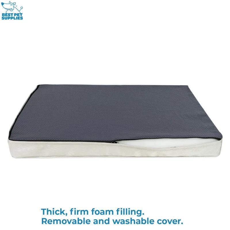 Best Pet Supplies Best Pet Supplies Dog Crate Mat with Waterproof Exterior, Orthopedic Foam, and Sherpa Cover