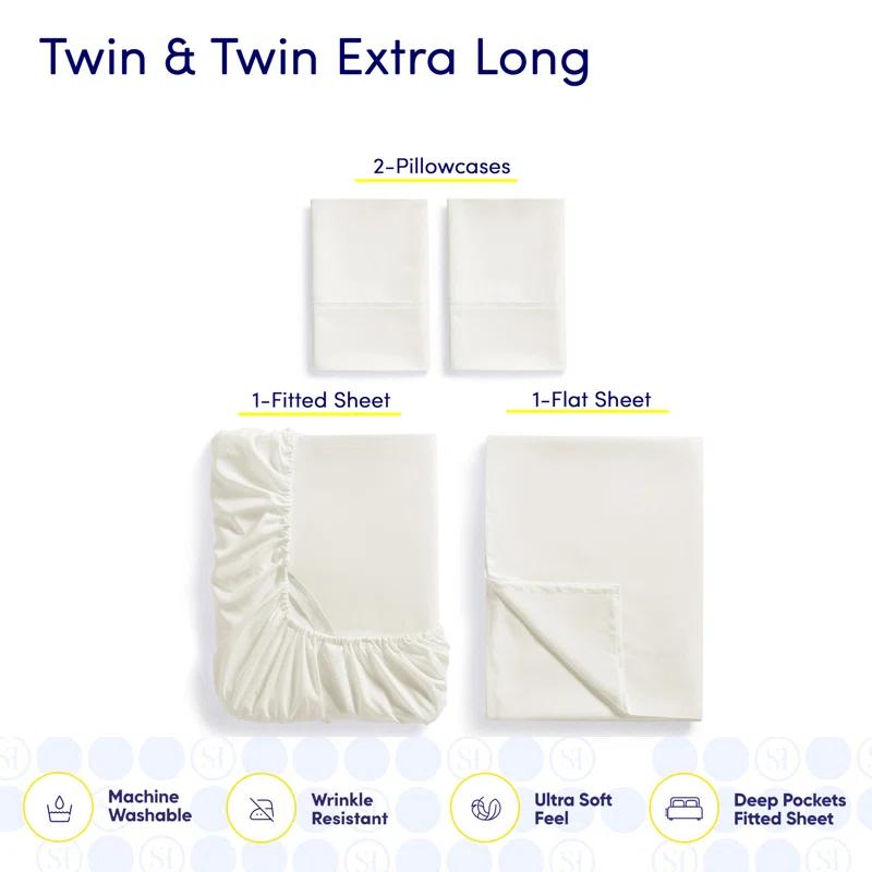 Sweet Home Collection Luxurious Soft Microfiber Sheet Set with Bonus Pillowcases