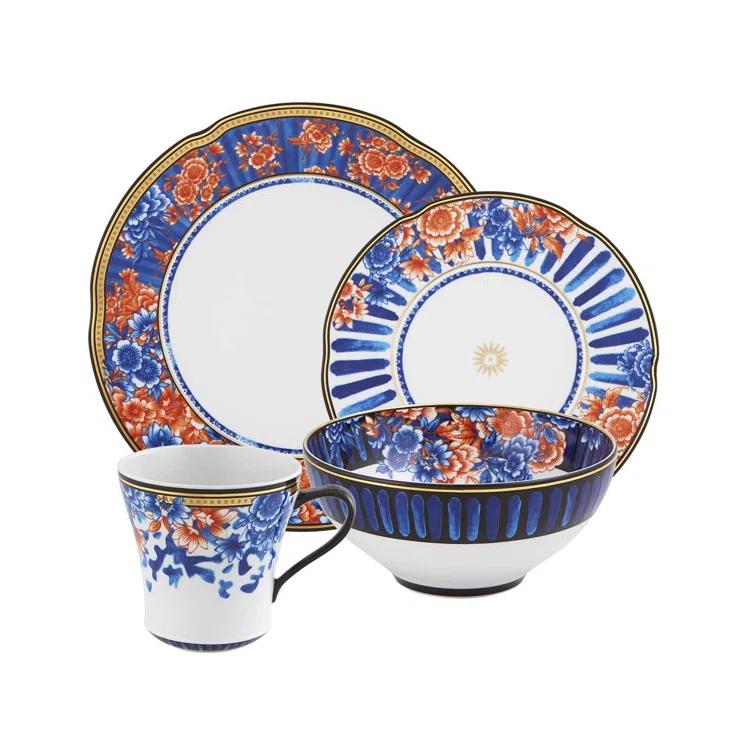 Vista Alegre Cannaregio 4 Piece Handmade Porcelain China Dinnerware Set