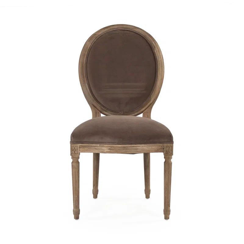One Allium Way® Asta 19'' H Velvet Upholstered Oak Side Chair