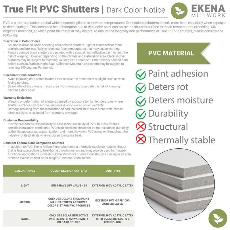 Ekena Millwork Flat Panel Shutters (Set of 2)