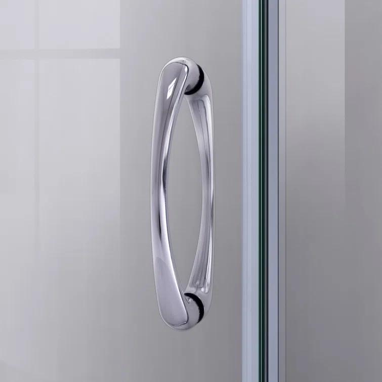 DreamLine Prime 33" W x 33" D x 76.75" H Round Sliding Shower Enclosure with Base Included DL-6152-01CL