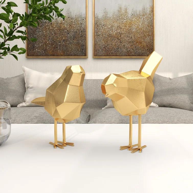 CosmoLiving by Cosmopolitan Polystone Bird Decorative Sculpture with Origami Accents