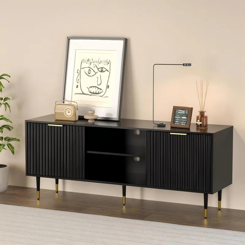 Mercer41 Modern TV Stand with Storage Cabinet  & Cable Management for TV up to 65''