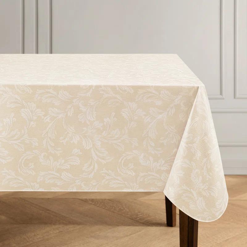 House of Hampton® Camile Floral Scroll Damask Pattern Vinyl Indoor/Outdoor Tablecloth