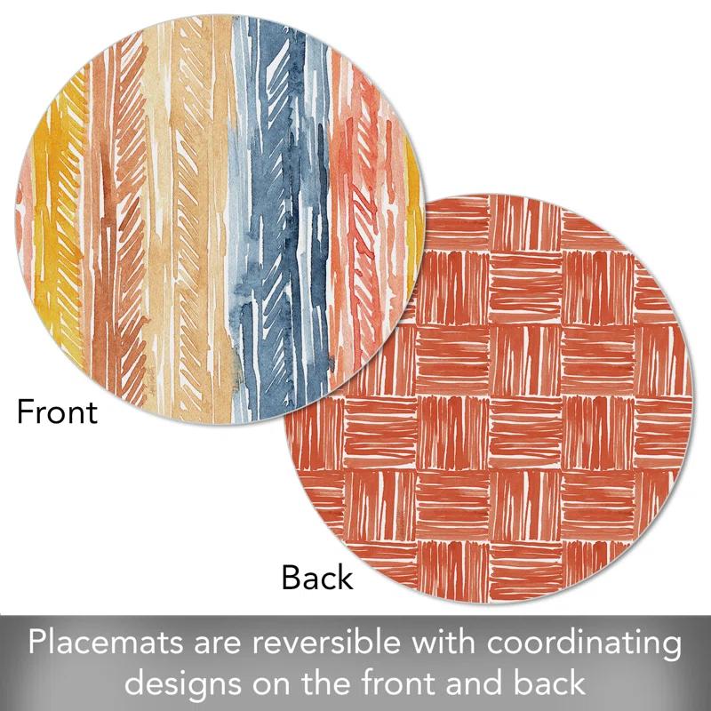 CounterArt Flair Pattern 4 Piece Reversible Round Easy Care Placemats
