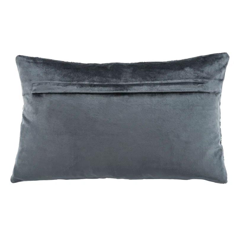 Midnight Blue Rectangular Pillow with Metallic Detailing