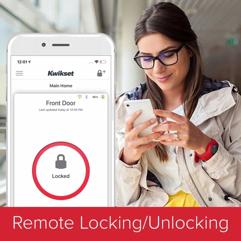 Kwikset 938WIFIKYPD15SMTTPRRCALFD Halo Wi-Fi Smart Lock Keypad Single Cylinder Deadbolt with Smartkey Security