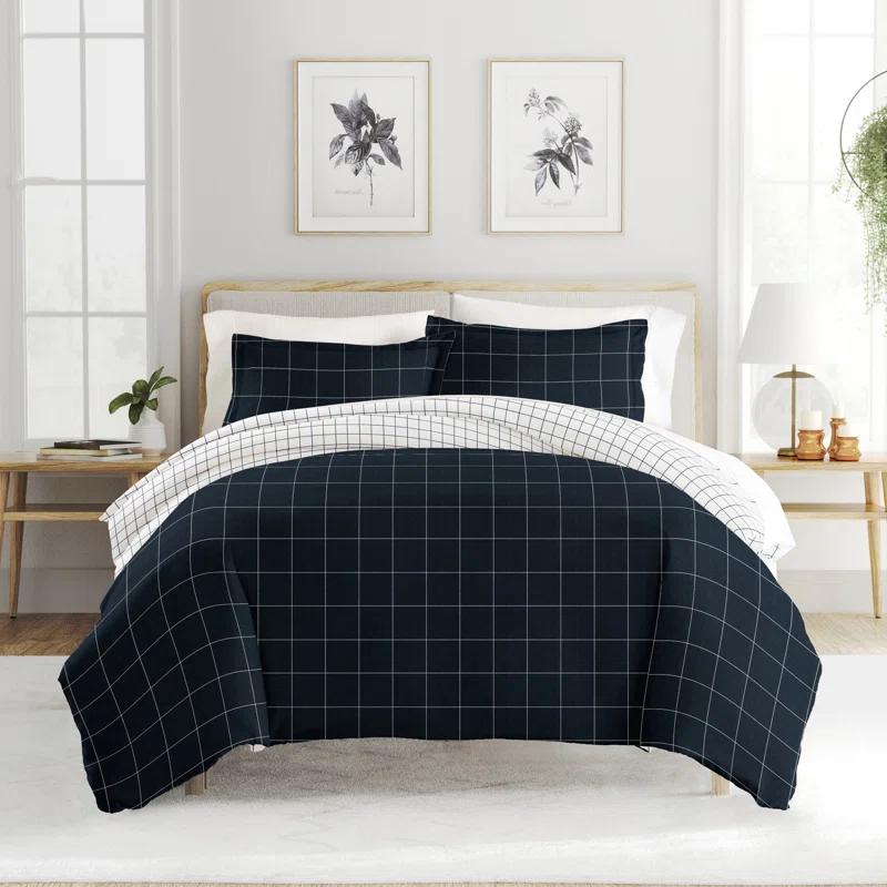 Becky Cameron Patterned Ultra Soft 3 Piece Duvet Cover Set - Serenity