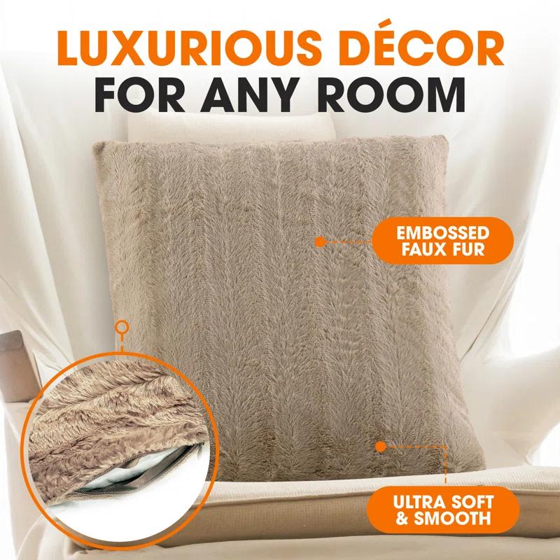 Cheer Collection Faux Fur Pillow Cover