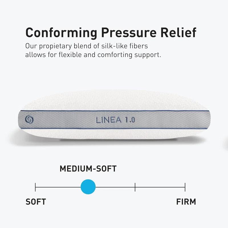 Bedgear Linea Performance Pillow - Soft Support Pillow for Neutral / Warm Sleepers