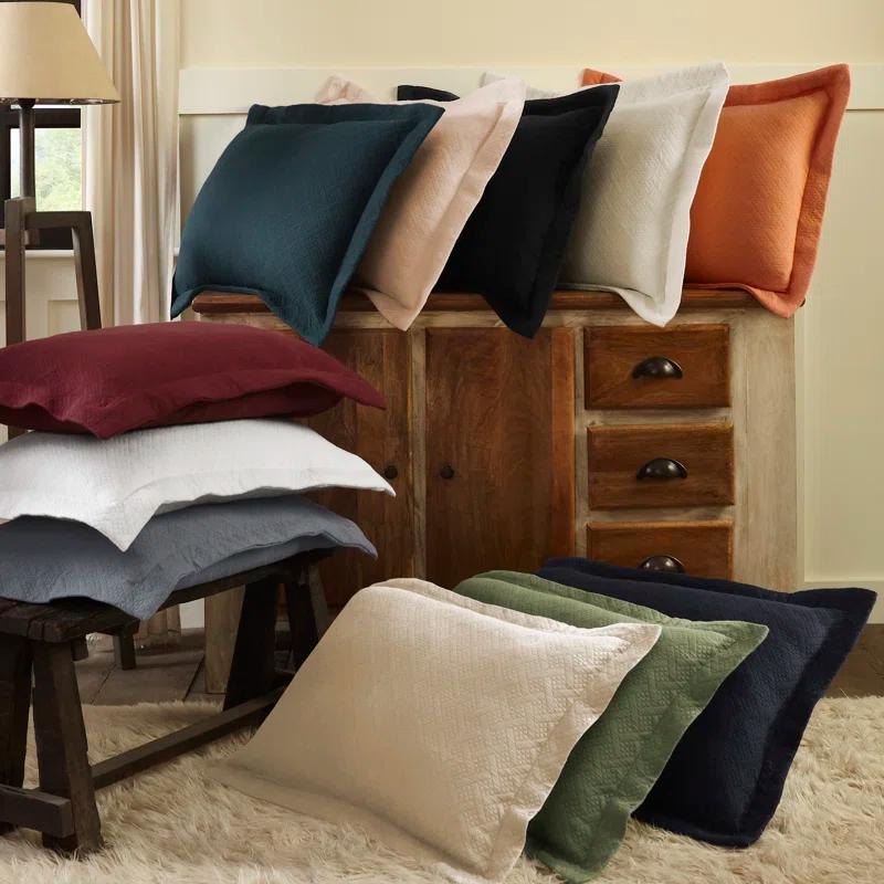 Superior Superior Cotton All Season Basketweave Medium Weight Bedspread Set with Shams