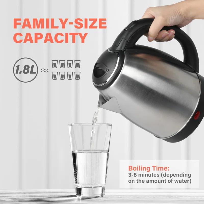 DOMUTRA Stainless Steel Electric Tea Kettle Electric Kettles For Boiling Water