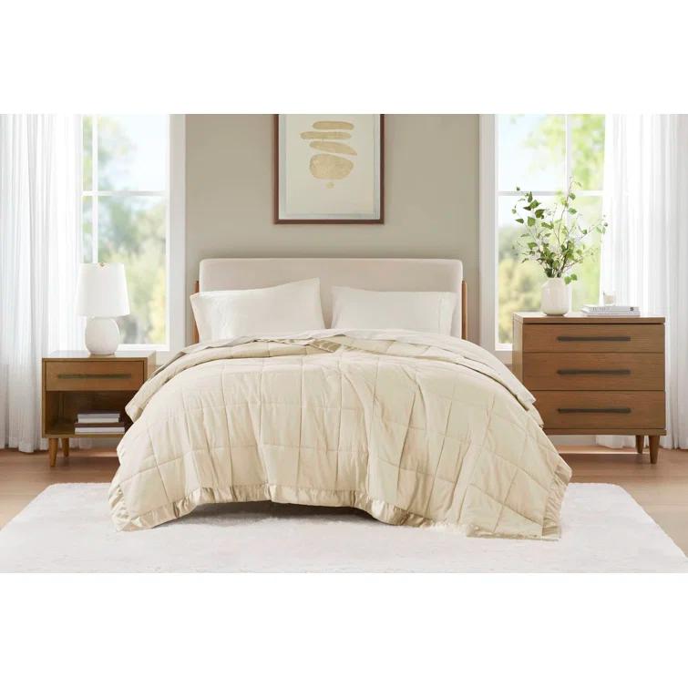 Madison Park Lightweight Down Alternative Blanket with Satin Trim