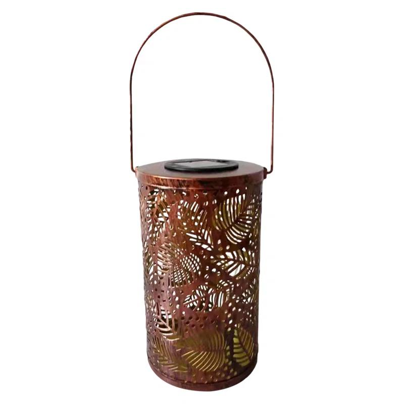 Northlight Seasonal 8" Bronze Foliage Outdoor Solar Lantern with Handle | Wayfair