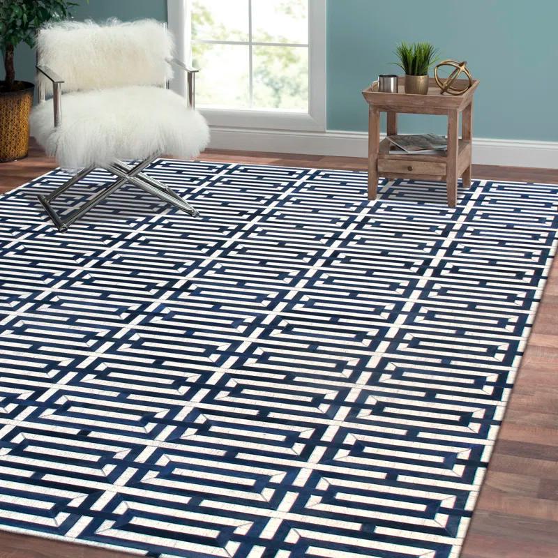 Pasargad Cowhide Geometric Rug