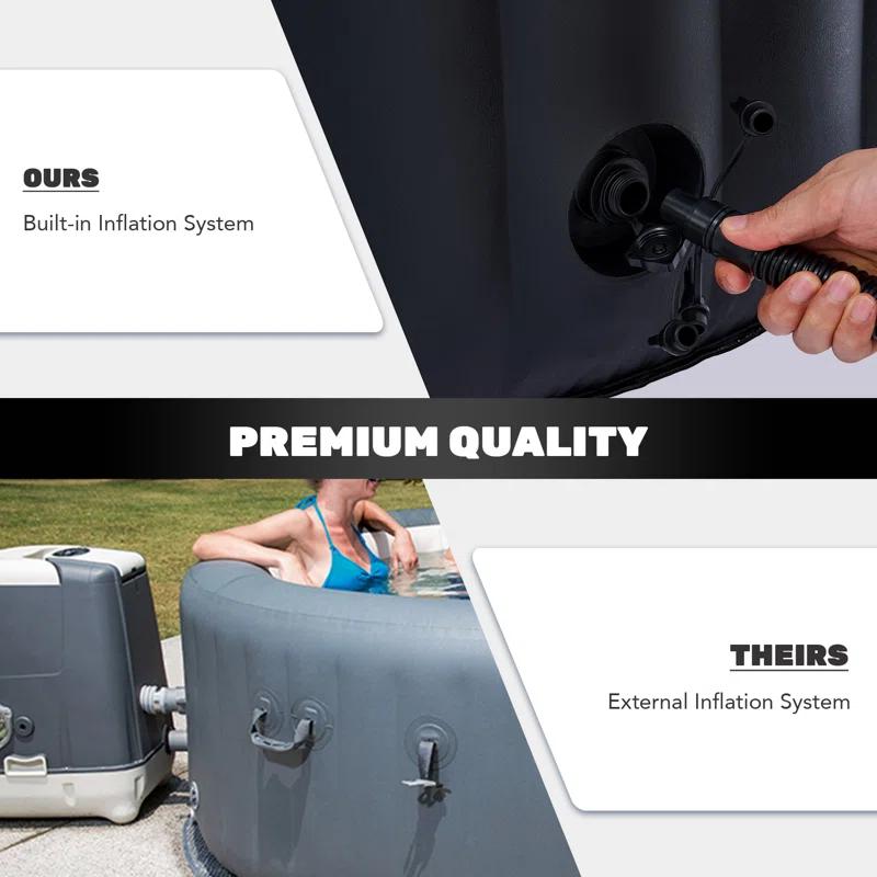 CO-Z 110 Volt 6 Person - Person 130 - Jet Vinyl Round Inflatable Hot Tub