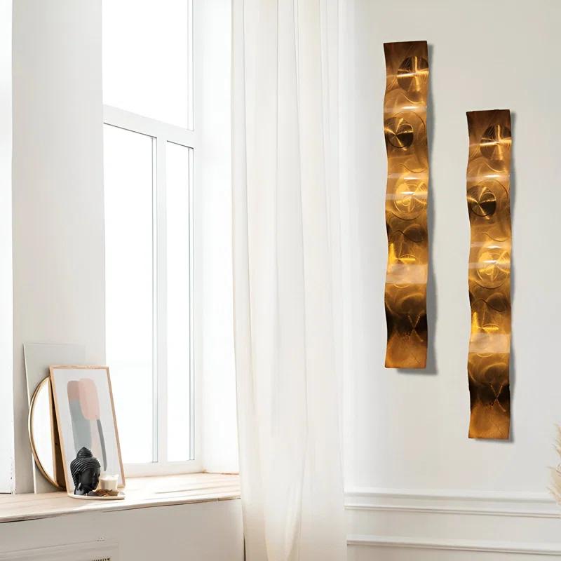Orren Ellis Handmade Modern Abstract Wall Decor on Metal (Set of 2)